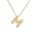 Collana placcata oro con pendente iniziale M e zirconi scintillanti su catena sottile - M