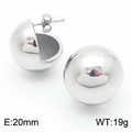 Par de pendientes de esfera de acero inoxidable plateado pulido de 20 mm - Diámetro 20MM / Color Acero Grande (20mm)