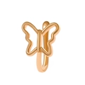 U-shaped gold butterfly nose clip ring with sparkling zircon insets and no piercing - Butterfly Shape (A-552) / Gold
