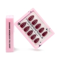 Glossy dark burgundy press-on nails set with elegant display box for manicures - Almond Glossy Style (GD36) / Wine Red (GD36)