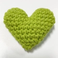 Handmade crochet heart pendant in grass green yarn for DIY floral bouquets and gifts - Green Heart