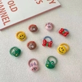 Set of 10 colorful elastic hair bands featuring cute bear and rabbit cartoon icons - Smiling Face Frog (27#) / 10 Pieces Pack