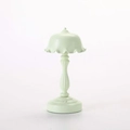 Luce notturna LED vintage europea verde menta con paralume a onde e stelo scanalato - Verde Chiaro