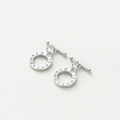 Polished silver OT clasp with Roman numeral engraving for DIY jewelry making - Platinum Round Roman Numerals OT Clasp - 4Pcs/Pack