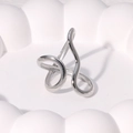 Anillo minimalista de acero inoxidable plateado con diseño de líneas irregulares y abierto - Abierto Ajustable / Color Acero