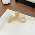 Large acetate bow claw clip with pastel orange and green marble finish for women - 7CM (Small) / Rainbow