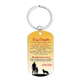 Father to daughter keychain with gradient color and inspirational text engraving - CW0053 Dad Cycling Message