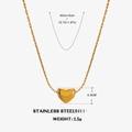 18K gold plated stainless steel heart necklace with a 40cm plus 5cm adjustable chain - Gold Heart Necklace (0.5CM Pendant)