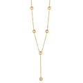 Détail d'un collier doré en Y élégant avec des pierres de zircon et un pendentif poire - CK1144 Collier