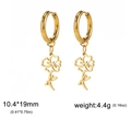 Elegant gold flower earrings in 304 stainless steel, 10.4x19mm hollow petal hoops - Gold Color Poppy