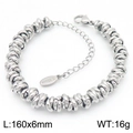 Zilveren punkstijl knoopketting armband van roestvrij staal, maat 160x6mm met een karabijnsluiting - Zilveren Meerstrengs Gedraaide Touwstijl (KB185005-Z) / 160mmx6mm