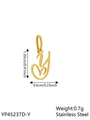 Polished gold stainless steel letter Y pendant charm with size dimensions 1.05cm by 0.6cm - Geometric Heart-Y