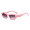 Gafas de sol ovaladas rosas con lentes degradadas moradas y estilo vintage retro Y2K - Montura Rosa Gelatina Lentes Gris Degradado