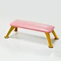 Pink leather manicure hand rest with golden metal legs for nail art comfort - Dreamy Pink (Sheet Metal Gold Legs)