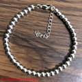 Silver bead stretch bracelet with 6mm beads and adjustable 160mm plus 40mm extension chain - 6mm Silver Bead Bracelet with Extender (KB170888-Z)
