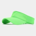 Macro view of breathable neon green mesh fabric and stitching on the sun visor hat - Adjustable / Neon Green