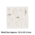White silicone DIY fondant mold with star and balloon shapes, size 10.1x10.1x1cm - 1# Balloon Pendants / Gray