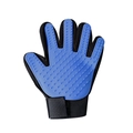 Blauer Silikon-Pflegehandschuh für Haustiere zur Massage und Fellpflege mit Gurt - Rechte Hand / Blau