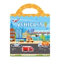 Portable children's sticker book with colorful city vehicle and transport scenes - New Vehicles Style