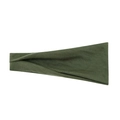Elastic yoga headband for fitness in olive green with twist knot design - Army Green