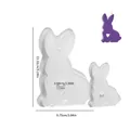 White Easter bunny silicone mold with heart design for resin casting and candle making - Rabbit 3707