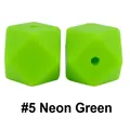 Perle in silicone ottagonali 17mm per dentizione neonati DIY in verde fluorescente - 5# Verde Fluorescente