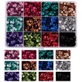 Lot de 12 couleurs de paillettes écailles de poisson en boîte, 5g par couleur pour DIY - Boîte 34 5mm
