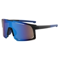 Outdoor cycling sports sunglasses with matte black frame and blue mirrored lenses - Black Frame Blue Coating