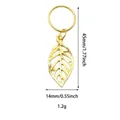 Detailed size specifications for gold hollow leaf pendant charms for hair and DIY crafts - Large Leaf