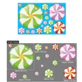 Christmas spiral candy window stickers in assorted colors and sizes for festive decor - BQ154
