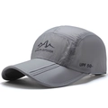 Berretto da baseball grigio pieghevole ad asciugatura rapida con logo e UPF 50+ - Regolabile / Grigio chiaro