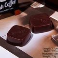 Brown resin chocolate decoration with Sweet engraving and glossy finish for DIY crafts - SWEET - Dark Coffee