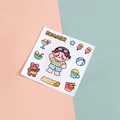 Lindas pegatinas de PVC de dibujos animados de verano con oso para botellas - Chico Deportivo