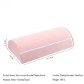 Pink velvet jewelry display stand for necklaces and bracelets with 25.5cm length - Semi-circular Bracelet Stand / Pink