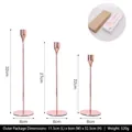 Driedelige roségouden metalen kandelaarset in hoogtes van 22cm, 27cm en 32cm luxe - Roségoud Set