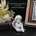 European style white resin angel figurine in sitting pose for home decor, 10.5cm height - Hugging Knees Angel Figurine