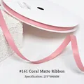 Matte coral pink milk silk ribbon, 6mm width and 25 yards roll for gift wrapping - 0.6CM Wide * 25 Yards / Coral