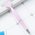 Pink heart-shaped rotating ballpoint pen for students and office gift stationery - Candy Pink