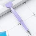 Pastel purple twist ballpoint pen with heart-shaped top ornament for stationery gifts - Candy Purple