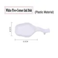 Récipient à encre blanc en plastique en forme de fleur pour calligraphie, 6cm - Plastique / Encrier Blanc (Forme de Prunier)