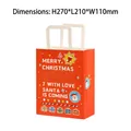 Red Christmas paper gift bag with Santa Claus motifs and handles, size 27x21x11cm - Red Christmas Gifts Style