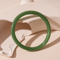 Elegant emerald green acrylic geometric circle bracelet with a minimalist design for women - Green