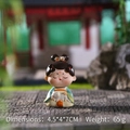 Ancient style Chinese lady figurine holding a cat made of resin for bedroom decor - Large Lady with Cat (D1213-2)