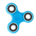 Blue three-leaf fidget spinner with black high-speed bearings and ABEC-7 608ZZ markings - Classic Light Blue 4-Bearing Model