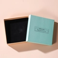 Mint green and pink square jewelry gift box with black lining for rings and necklaces - Mint Green (Lid and Base)