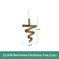 Red and green spiral Christmas tree hanging ornament measuring 12.5cm in height - 1 Piece / 12.5cm Red and Green Christmas Tree Pendant
