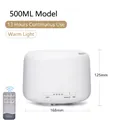 500ML white ultrasonic aroma diffuser with warm light, remote control and 13H runtime - 500ML Warm Light (Remote Control) / US Plug