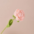 Handmade crochet rose flower in soft pink yarn for DIY bouquets and home decor - Beige Rose