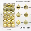 Set di 36 palline di Natale dorate da 6 cm con finiture miste in scatola trasparente - Oro