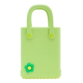 Borsa da spiaggia in EVA verde neon con accessorio floreale e design impermeabile - Verde matcha